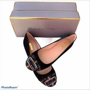 *SOLD* NEW Black Louise et Cie flats w/ beaded toe 8.5
